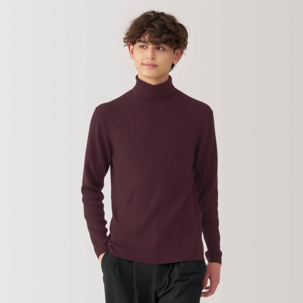Muji Washable Ribbed Turtleneck Sweater